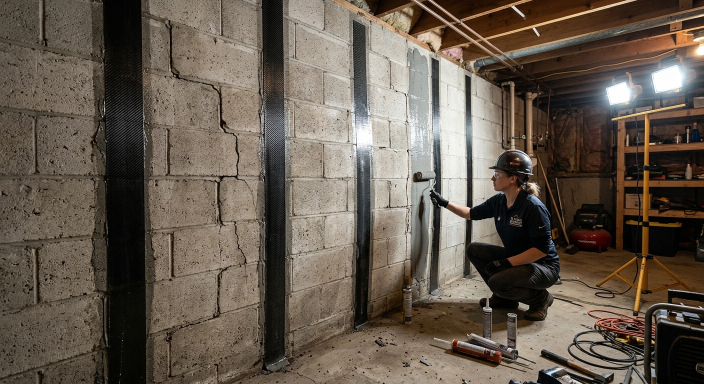 Basement Wall Stabilization - professional service image 1